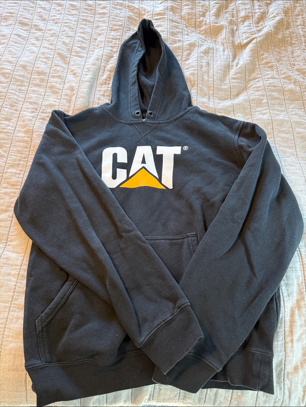 Black Hoodie with CAT Logo - Comfortable Pullover Sweatshirt